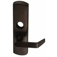 This mechanical exit device trim features a lever outside trim type and lever exit device style. Finished in bronze (US10B), it is designed for right-hand reverse doors. Suitable for commercial door hardware applications requiring non-ADA-compliant egress and access control
