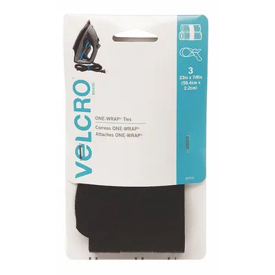 VELCRO BRAND Strap Roll: Strap Roll, Hook-and-Loop, 7/8 in Overall Wd, 23 in Overall Lg - Back-to-Back Hook & Loop Rolls
