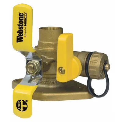 WEBSTONE Rotating Flanged Ball Valve w/Drain: 3/4 in, Brass, 600 psi Max. Op Pressure - Circulator Pump Installation Kits