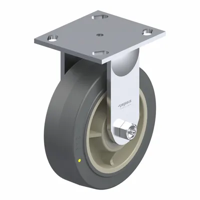 BLICKLE P21R-PRP060R-14-H7-EL ESD Conductive Rigid Plate Caster, Rubber Wheel - ESD Conductive Plate Casters