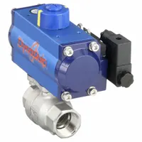 DYNAQUIP CONTROLS Pneumatically Actuated Two-Way Ball Valve: 1 in, Stainless Steel, FNPT x FNPT (MPN P2S25AJDA052A)