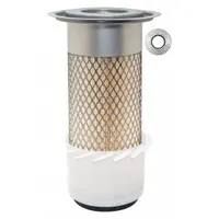 Round-oval engine air filter with axial seal. Outside diameter 4 3/32 in. Compatible with John Deere farm equipment. Traps airborne contaminants to protect engine performance