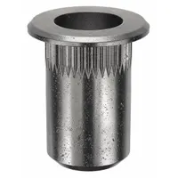 Rivet Nut: #10-24 Thread Size, 1/2 in Overall Lg, 19/64 in Insert Dia, Round, Steel, Steel, 25 PK (MPN ALS4T-1024-130)