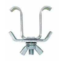 Steel S-hook connector kit for MetroMax Q Industrial Plastic Shelving. Includes one intermediate bracket. Silver finish. Dimensions: 1 in x 1 13/16 in x 2 in. Used to secure intermediate shelf supports in shelving systems