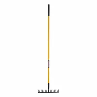 WESTWARD Level Head Rake, 16 Steel Tines: Steel, Fiberglass Handle, Straight Handle Type