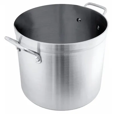 CRESTWARE Heavy Duty Stock Pot: 40 qt Capacity, Aluminum, 5 mm Gauge, NSF Certified - Stock Pots