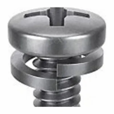 SEMS Screw: Split Lock, #6-32 Thread Size, 7/16 in Lg, Stainless Steel, Passivated - Machine Screws with Split Lock Washers