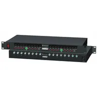 Passive UTP hub with integrated power supply, housed in a steel enclosure. Provides 16 isolated channels for centralized distribution of UTP video signals. Operates on 115/230V AC input voltage. Suitable for use in security and surveillance systems requiring passive UTP signal distribution