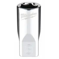 MILWAUKEE Standard Socket: Metric, 1/4 in Drive Size, 8 mm Socket Size, 6-Point, Std, Chrome (MPN 45-34-9034)