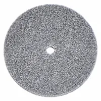 This SCOTCH-BRITE XL-UW unitized wheel is 3 inches in diameter and 1/4 inch wide with a 1/4 inch arbor hole. It features aluminum oxide abrasive in medium grade, suited for final finishing, deburring, and surface conditioning on carbon steel and soft metals. Commonly used in blending and cleaning applications during industrial maintenance and fabrication