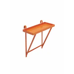Steel tool tray with orange finish, includes a handle for carrying. Designed to hold tools and parts on industrial work platforms. Compatible with BALLYMORE model MR-20-DC.