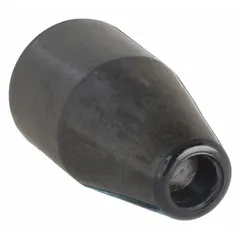 Conical PTFE nozzle for M-Series contact tips, designed for standard-duty MIG welding. Self-insulated construction directs shielding gas and protects the contact tip. Suitable for general fabrication and repair applications.