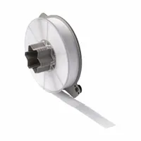 Polyester flag label, black on white, for wire diameters from 0.13 in to 0.5 in. Compatible with A5500 printer series, requires SSR6006 ribbon. Used for wire and cable identification in industrial settings
