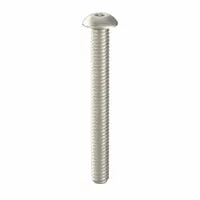 Button head tamper-resistant machine screw with 8-32 thread size and 1-1/2 inch length. Drive size is 5/32 inch. Pack of 25. Used in applications where a secure, tamper-resistant fastening is required, such as equipment enclosures and control panels