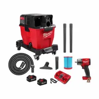 MILWAUKEE Tool Combination Kit: 2 Tools, Impact Wrench/Vacuum, 18 V DC Volt, Battery Included, M18™ (MPN 0920-22HD, 2962-20)