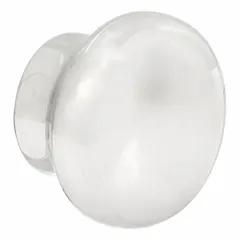 This SUGATSUNE cabinet knob is made of stainless steel with a polished finish and a round grip shape. The grip diameter is 1 1/2 inches. Hardware is included for installation. Suitable for use on cabinets, drawers, and doors in various settings.