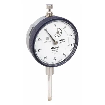 MITUTOYO Dial Indicator - Lug Back: 0 in to 1 in, Inch, Plunger, 0.0005 in Accuracy - Continuous Reading Back Lug Dial Indicators