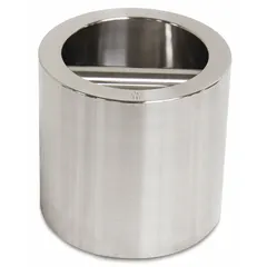 Stainless steel Class 5 calibration weight with a nominal mass of 20 lb. Features a grip handle for convenient handling. Used to verify and adjust the accuracy of industrial scales and balances in quality control, laboratory, and production settings.
