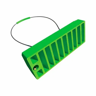 CHECKERS Aircraft Wheel Chock, Urethane, Green, 20 in L x 8 in W x 6 1/2 in H - Aircraft Wheel Chocks