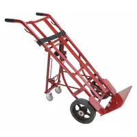 DAYTON General Purpose Hand Truck: 1,000 lb, Dual-Handle Handle, Red, Steel, Tread on Core