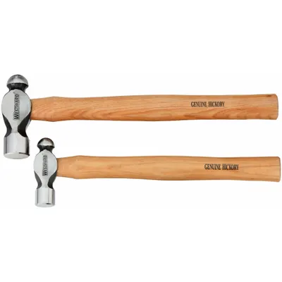 WESTWARD Ball Pein Hammer Set: Wood, 452 g_905 g Head Wt, 1 3/16 in_1 35/64 in Face Dia - Ball-Peen Hammer Sets