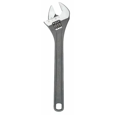 CHANNELLOCK Adjustable Wrench: Alloy Steel, Black Phosphate, 15 in Overall Lg - General Purpose Adjustable Wrenches