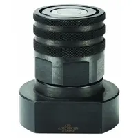 Steel-bodied hydraulic quick-connect coupling body for fluid power systems. Features 9/16"-18 thread size and nitrile seals. Maximum flow rate of 1.89 lpm. Suitable for rapid connection and disconnection of hydraulic lines in industrial machinery and mobile equipment