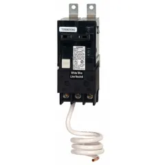 The Siemens BF260H is a 60 A, 2-pole, single-phase ground fault circuit interrupter (GFCI) from the BFH series. It is a bolt-on miniature circuit breaker rated for 120/240V AC with a maximum AIR rating of 22kA. Designed for use with Siemens panelboards, it provides protection against ground faults and overloads in residential and light commercial applications.