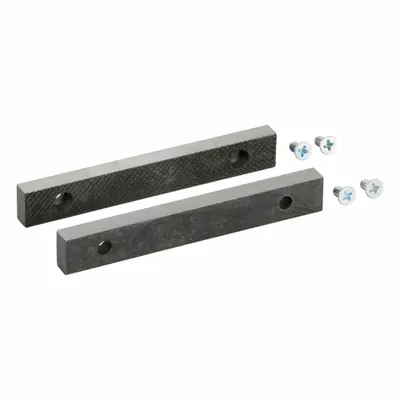 WESTWARD Replacement Jaw Inserts: Steel, For 6 in Vise Jaw Wd, 4 Screws, Works with 10D695 - Screw-In Vise Jaw Caps