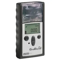 Single-gas detector for chlorine dioxide (ClO2) with black housing, lithium battery, and PC-compatible interface. Features LED indicators and IP64 dust/splash resistance. Used in industrial environments such as water treatment, pulp and paper, and chemical processing to monitor toxic gas levels.
