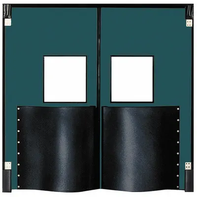 CHASE Swinging Door: Polyethylene, 2 Doors, Green, 8 ft Door Wd, 10 ft Door Ht - Insulated Swinging Doors