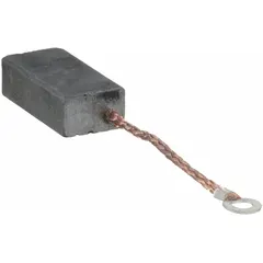 Replacement carbon brush for PORTER CABLE 7539 TYPE 2 router. Transfers electrical current to the motor armature. Used in woodworking and construction applications.