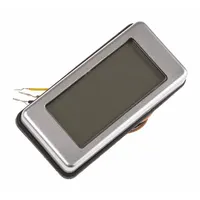 Panel mount digital thermometer with LCD display, measuring from -20°C to 220°C (-4°F to 428°F). Accuracy is ±1°C ±2 counts. Suitable for basic temperature monitoring in control panels, HVAC systems, and process equipment