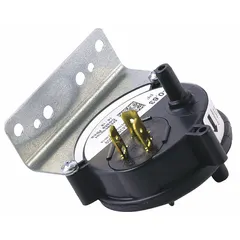 Pressure switch for HVACR systems. Monitors refrigerant or air pressure to open or close electrical contacts at preset thresholds. Used in commercial heating, ventilation, air conditioning, and refrigeration equipment.