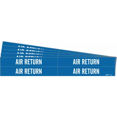 BRADY Pipe Marker: Air Return, Blue, White, Fits 3/4 to 2 3/8 in Pipe O.D., 4 Pipe Markers - Air Return Adhesive Pipe Markers