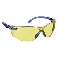 3M Safety Glasses: Amber Lens, Frameless, Scotchgard™ Anti-Fog, Black/Blue Frame (MPN S1103SGAF)