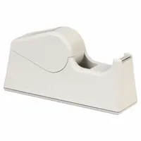 This manual tape dispenser is constructed of gray plastic and accepts tape rolls up to 1 inch wide. It is powered by hand, requiring no electricity, and is suited for light-duty office tasks such as sealing envelopes, packaging, and general taping applications