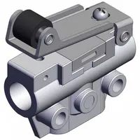 Shuttle Valve: VM100 Series, Roller Actuator, 3 Ports, M5, Bottom-Ported Body (MPN VM133-M5-01SA)