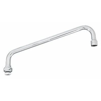 T&S BRASS Spout: Spout, Double-Bend, Swivel Spout, Brass, Chrome, 26.3 gpm Flow Rate - Double-Bend Faucet Spouts