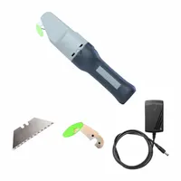 BOXBLAYDE Battery-Powered Cutter: 12 in Overall Lg, Straight Handle, Rubberized, Steel, Black (MPN 42358257287357)