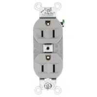 BRYANT Receptacle: Duplex, 5-15, Gray, 125V AC, 15 A, 2 Pole / 3 Wire (MPN 5262BGRY)
