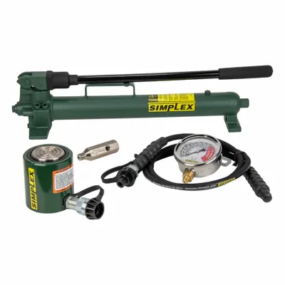 SIMPLEX Cylinder and Hand Pump Set: 30 ton Cylinder Nominal Capacity, 2 7/16 in Cylinder Stroke - Standard Ram & Pump Sets