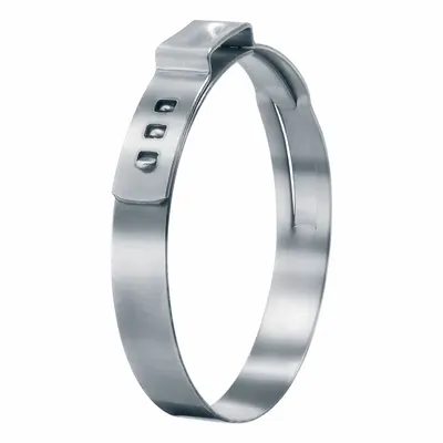 OETIKER Ear Clamp: 49/64 in – 57/64 in Clamping Dia, 304 Stainless Steel - Constant-Tension Single-Ear Clamps