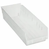 AKRO-MILS Shelf Bin: 17 7/8 in Overall Lg, 6 5/8 in x 4 in, Clear, Nesting Capable, Not Hangable (MPN 30138SCLAR)