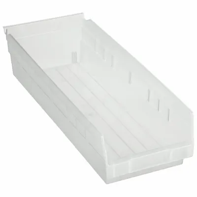 AKRO-MILS Shelf Bin: 17 7/8 in Overall Lg, 6 5/8 in x 4 in, Clear, Nesting Capable - Clearview Plastic Shelf Bins