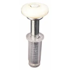 This hanging door guide aligns and stabilizes sliding or bypass doors. It supports doors up to 30 lb and fits a width of 3 3/4 in. Sold as a pack of 1 PR.