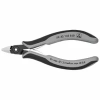 Precision Diagonal Cutting Plier: ESD-Safe, Flush, Pointed, 5 in Overall Lg, 1/2 in Jaw Lg (MPN 79 42 125 ESD)