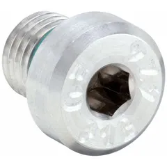 This plug is a 316 stainless steel extreme pressure threaded pipe fitting with an 8 mm x 1 in male threaded x female configuration, rated for 5,800 psi. It is used to seal or close ports in high-pressure hydraulic and pneumatic systems, common in industrial fluid power applications.