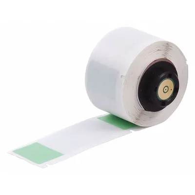 BRADY Wraparound Label: 2 1/2 in x 1 in, Vinyl, Green (Matte) - Brady Precut Label Rolls