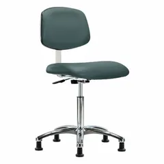 Vinyl Cleanroom Task Chair, Armless, ISO 4, Aluminum Base